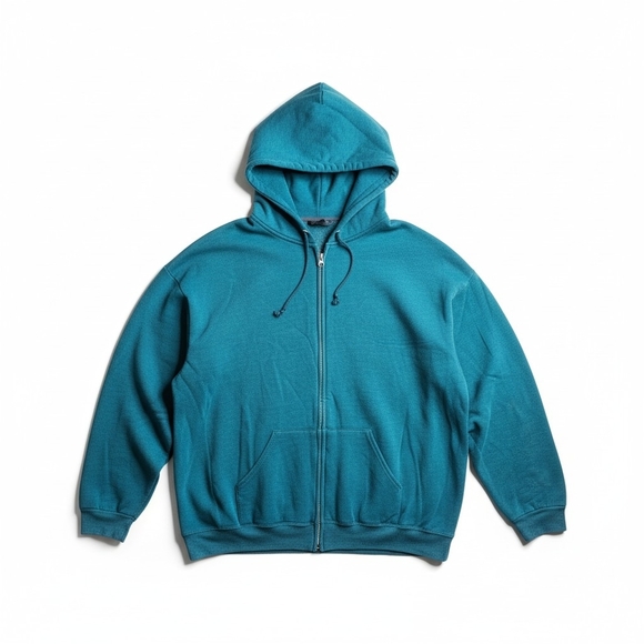 Fruit of the Loom Other - Fruit of the Loom Teal Zip Up Hoodie Sweatshirt XXL
